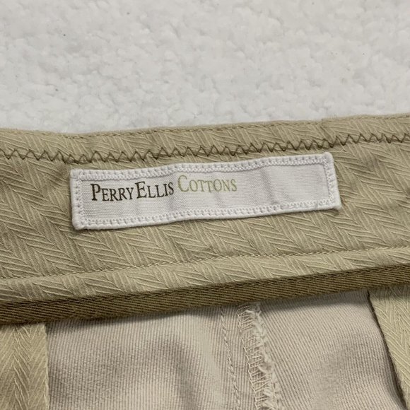 Perry Ellis Cottons Men's Chino Flat Front Pants 36x34* Beige - Picture 7 of 11